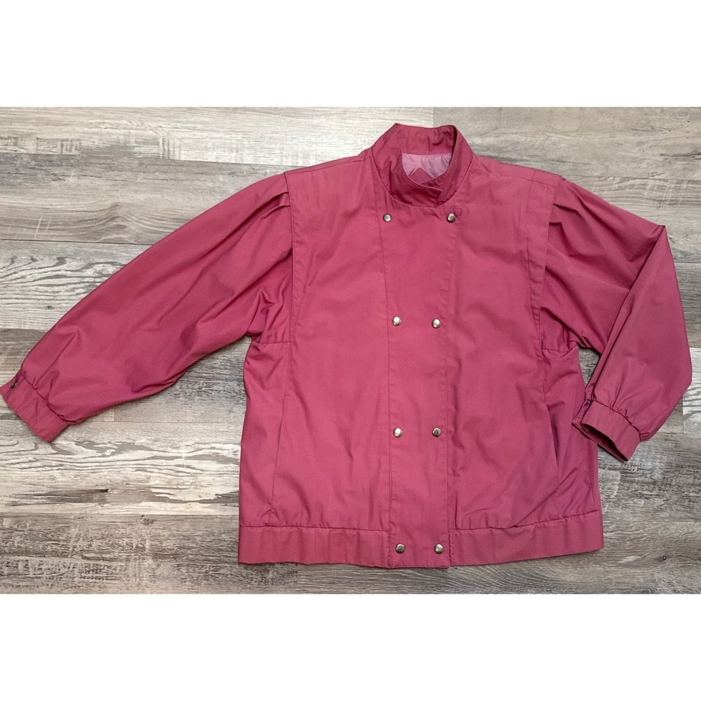 Vtg 80s Fleetstreet Dusty Rose Mauve Pink Jacket Cape Yoke Snap Front Womensz 14